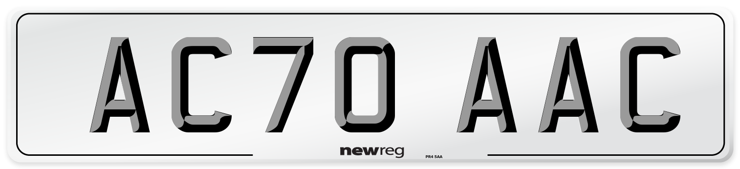 AC70 AAC Number Plate from New Reg